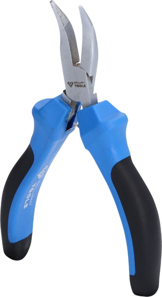 Produktbild Brilliant Tools Feinmechanik Flachrundzange gebogen Gesamtlänge 115 mm