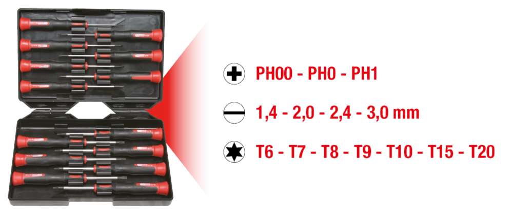 Produktbild KS Tools Feinmechanik Schraubendrehersatz 14 Teile bild 3