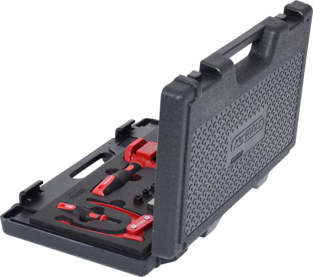 Produktbild KS Tools FLAREFIX 1 Universal Bremsleitungs Bördelgerät Satz mit Hydraulik Spindel bild 2