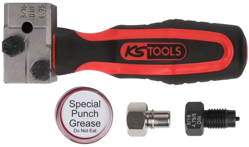 Produktbild KS Tools FLAREFIXeco 4,75 mm Universal Bremsleitungs Bördelgerät Satz 4 Teile