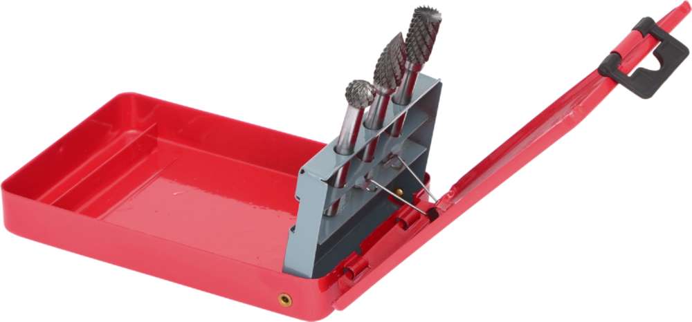 Produktbild KS Tools HM Frässtiftsatz in Stahlblechkassette 3 Teile bild 2
