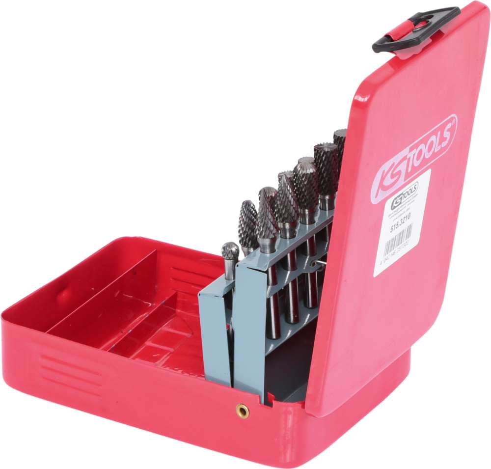 Produktbild KS Tools HM Frässtiftsatz in Stahlblechkassette 10 Teile bild 2