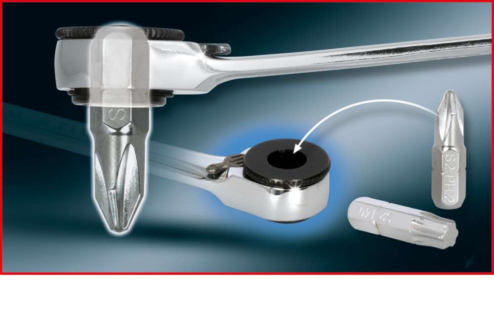 Produktbild KS Tools GEARplus Mini Bit Umschalt Ratschenringschlüssel 1/4 Zoll x10mm bild 6