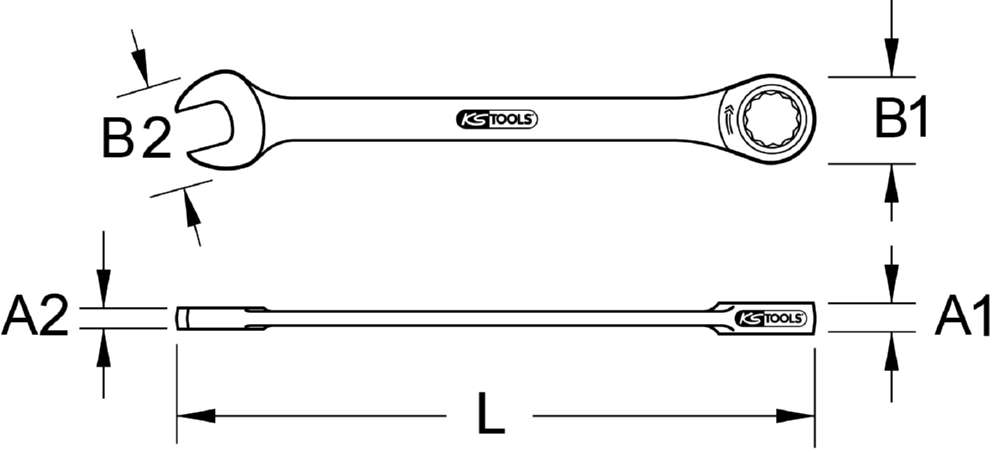 Produktbild KS Tools GEARplus Ratschenringmaulschlüssel Schlüsselweite 36 mm bild 2