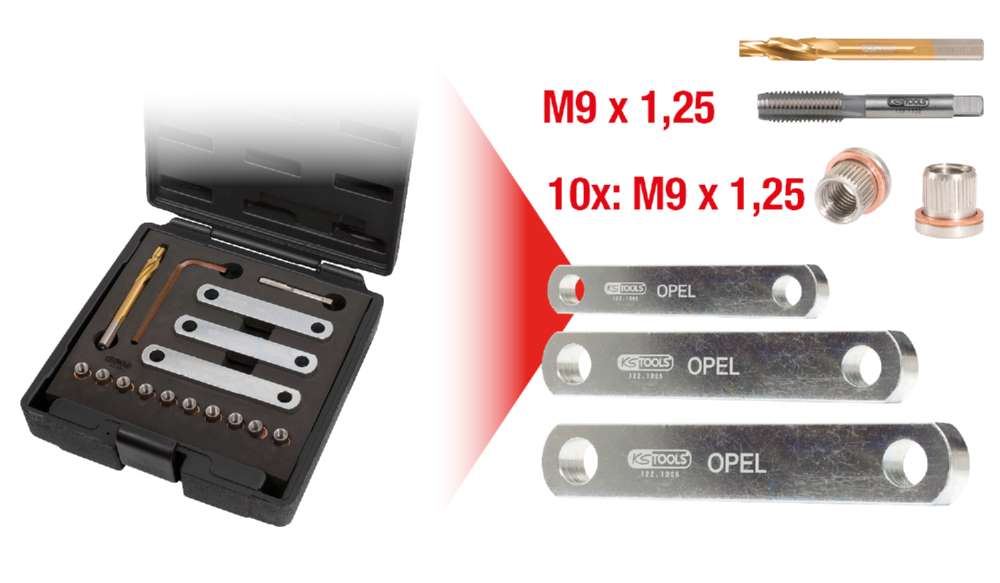 Produktbild KS Tools Gewinde Reparatursatz M9 x 1,25 16 Teile bild 7