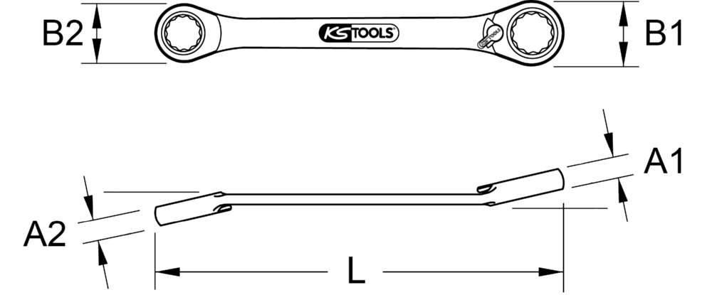 Produktbild KS Tools Glühkerzen Doppelring Ratschenschlüssel 8 x 12 mm abgewinkelt bild 3