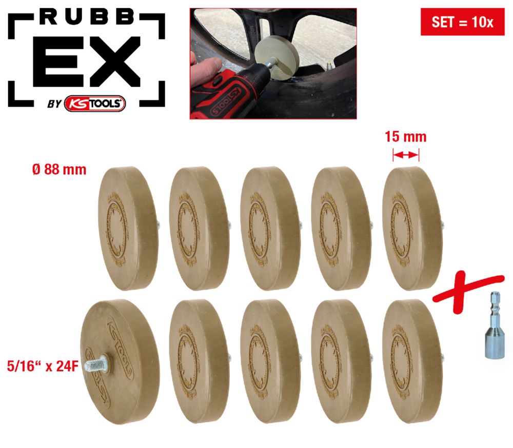 Produktbild KS Tools KFZ Gummi Radierteller für matte Lacke 88 mm 10er Pack bild 2