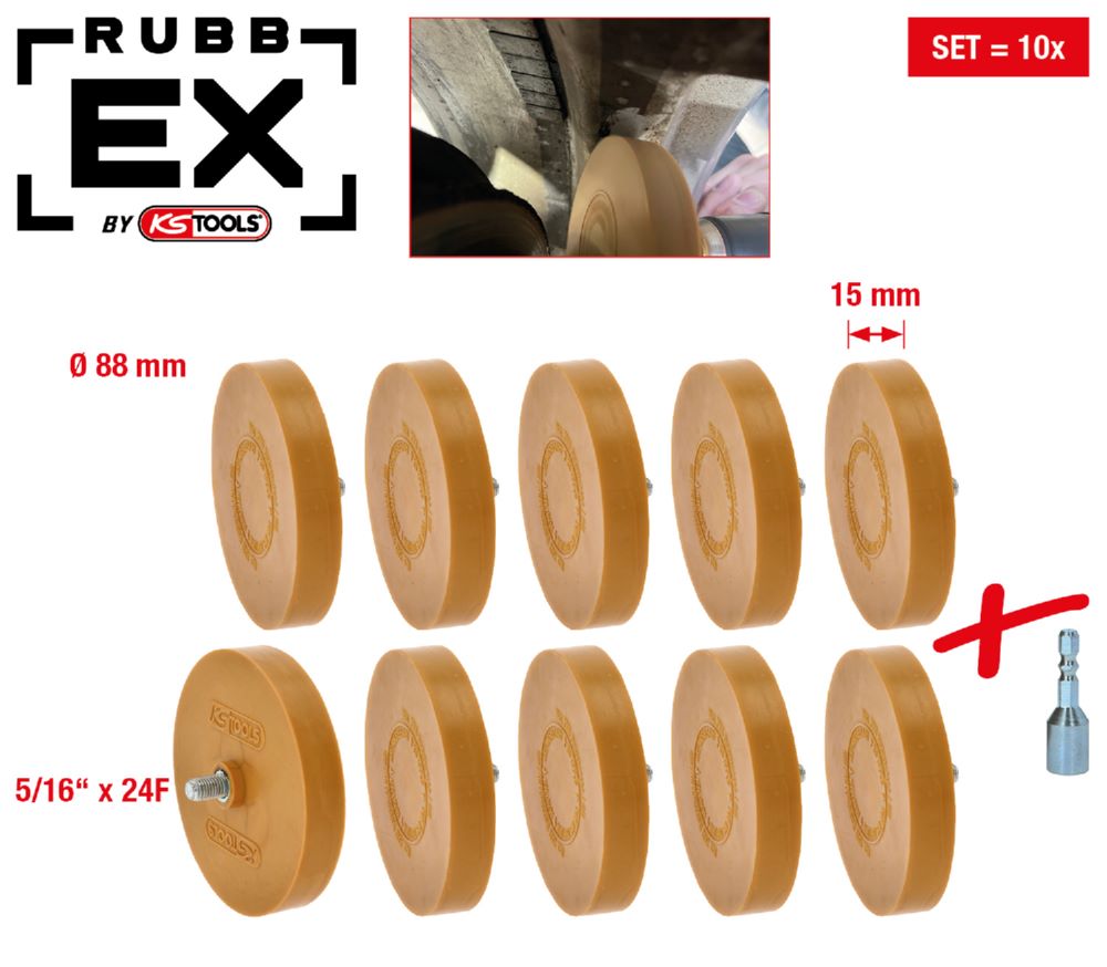 Produktbild KS Tools KFZ Gummi Radierteller 88 mm 10er Pack bild 2