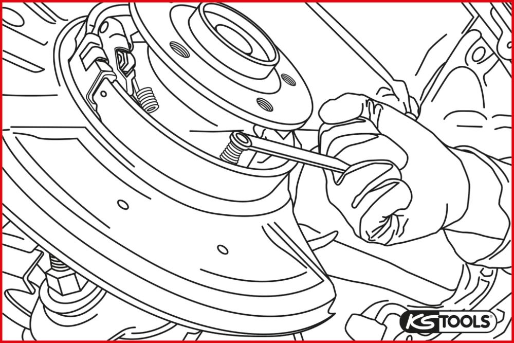 Produktbild KS Tools Handbremsbacken Haltefeder Werkzeug für Mercedes bild 2