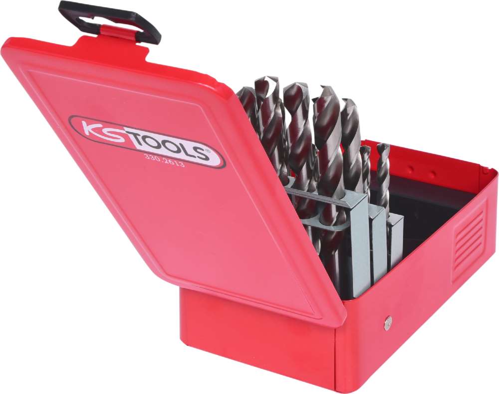 Produktbild KS Tools Spiralbohrersatz HSS-G in Stahlblechkassette 25 Teile bild 3