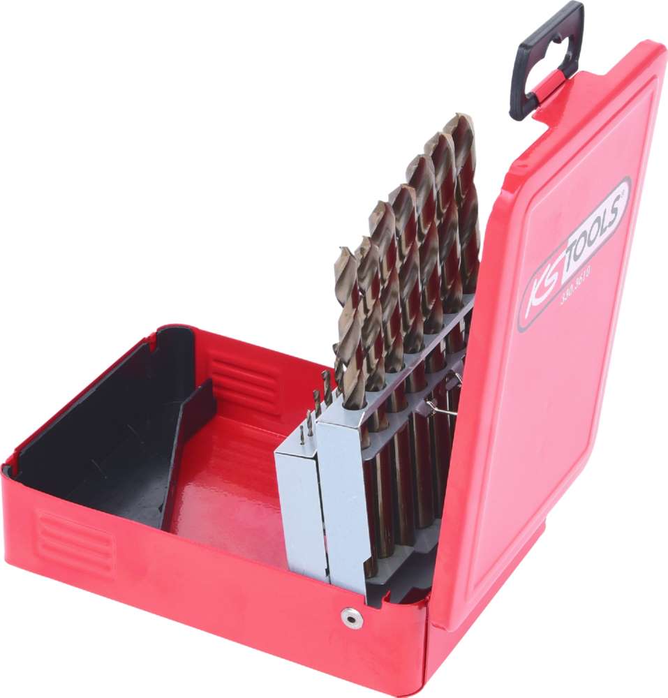 Produktbild KS Tools Spiralbohrersatz HSS-G Co5 in Stahlblechkassette 19 Teile bild 2