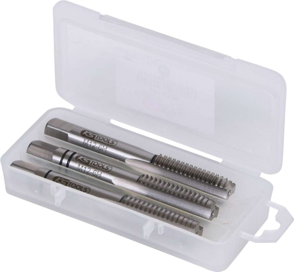 Produktbild KS Tools HSS Handgewindebohrersatz M12x1,75 3 Teile bild 2