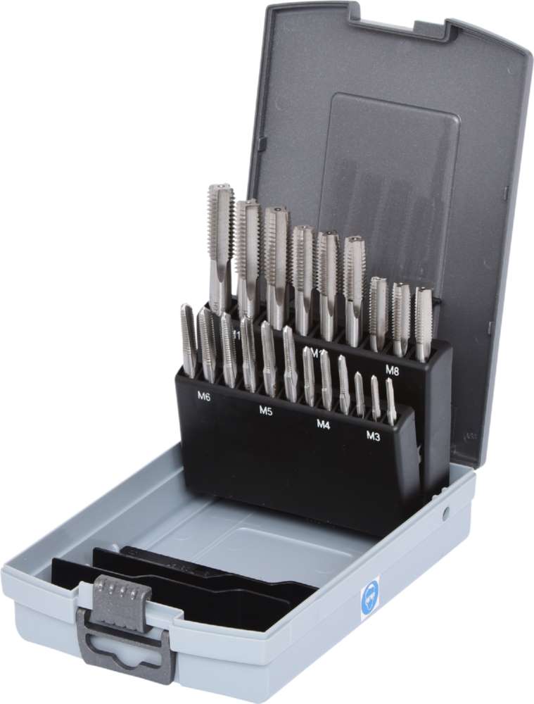 Produktbild KS Tools HSS Handgewindebohrersatz M3 bis M12 in Kunststoffkassette 21 Teile