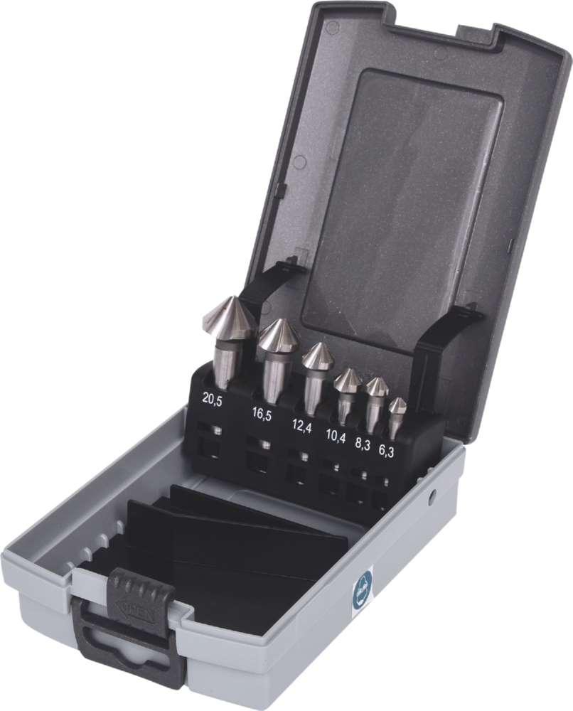 Produktbild KS Tools HSS Co5 Kegelsenker Entgratsenker Satz in Kunststoffkassette 6 Teile