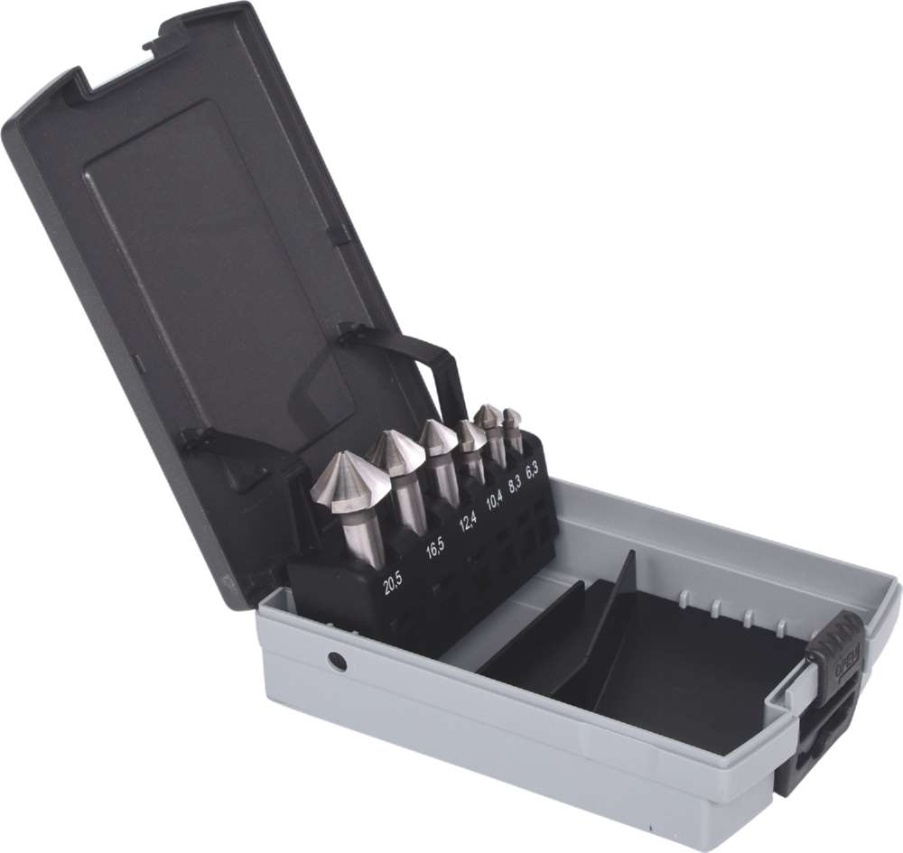 Produktbild KS Tools HSS Co5 Kegelsenker Entgratsenker Satz in Kunststoffkassette 6 Teile bild 4