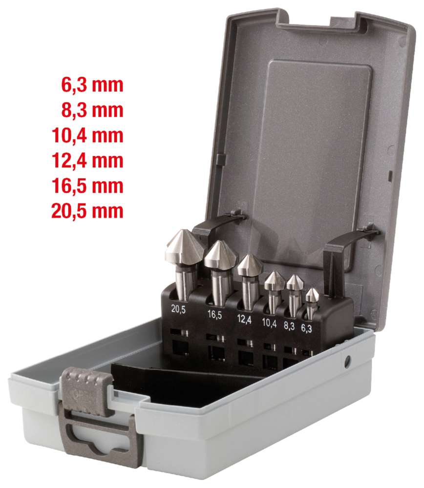 Produktbild KS Tools HSS Co5 Kegelsenker Entgratsenker Satz in Kunststoffkassette 6 Teile bild 5