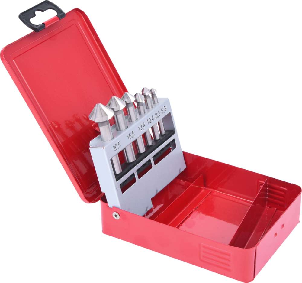 Produktbild KS Tools HSS Kegelsenker Entgratsenker Satz in Stahlblechkassette 6 Teile bild 4