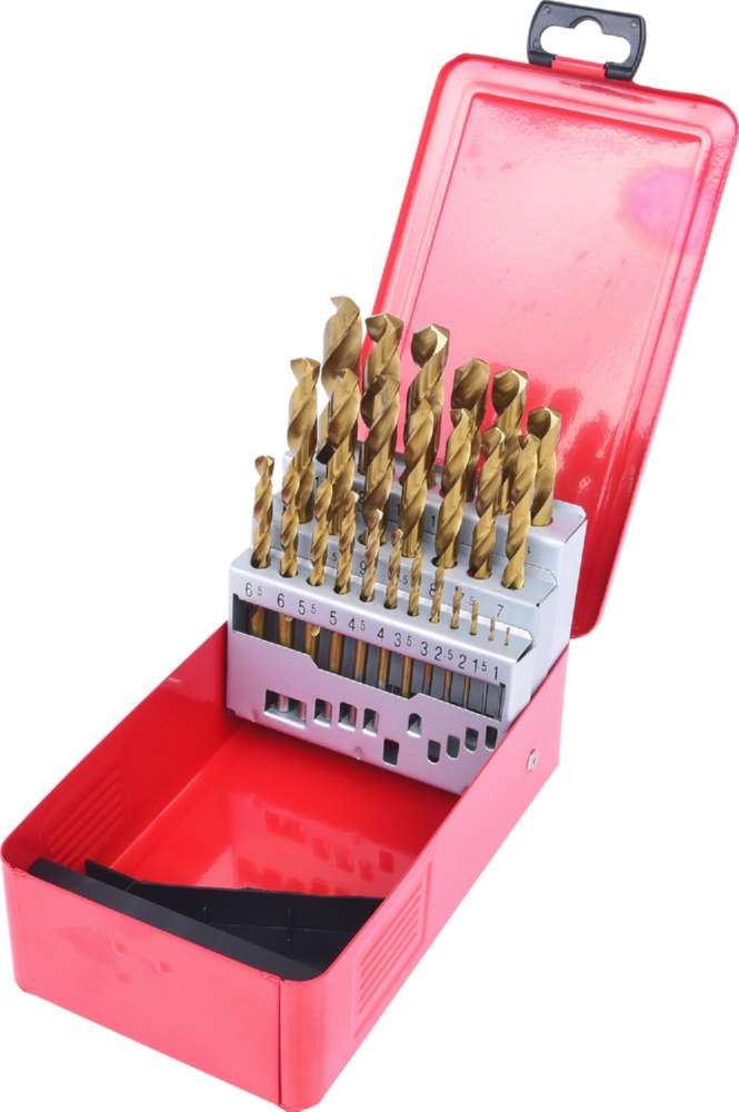 Produktbild KS Tools Spiralbohrersatz HSS TiN in Stahlblechkassette 25 Teile