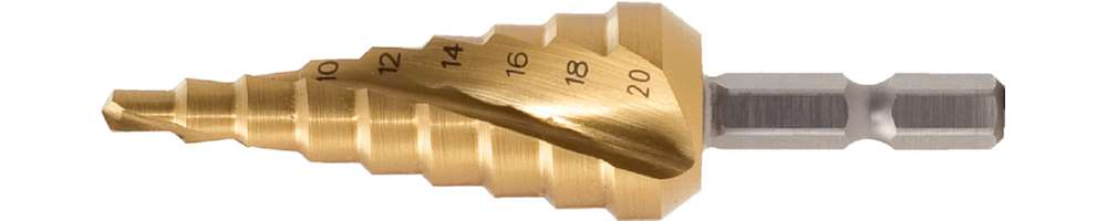 Produktbild KS Tools HSS TiN Stufenbohrer Bit 1/4 Zoll 9 Stufen 4 bis 12 mm