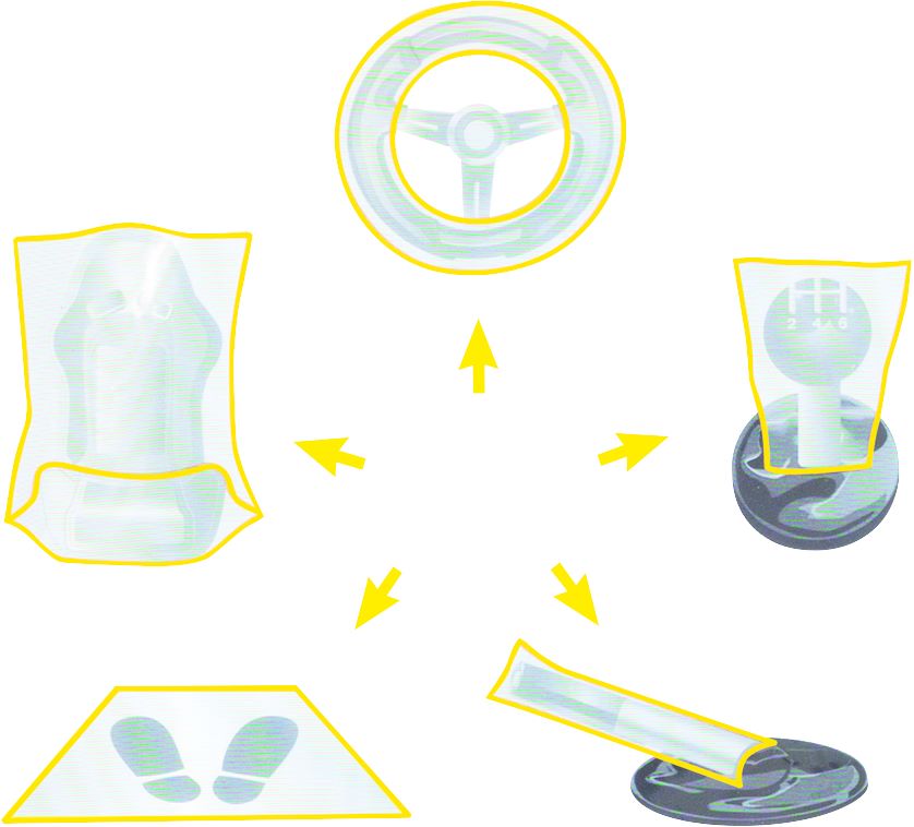Produktbild KS Tools PKW Innenraum Schoner Set 5 in 1 PKW 100 Pack bild 4