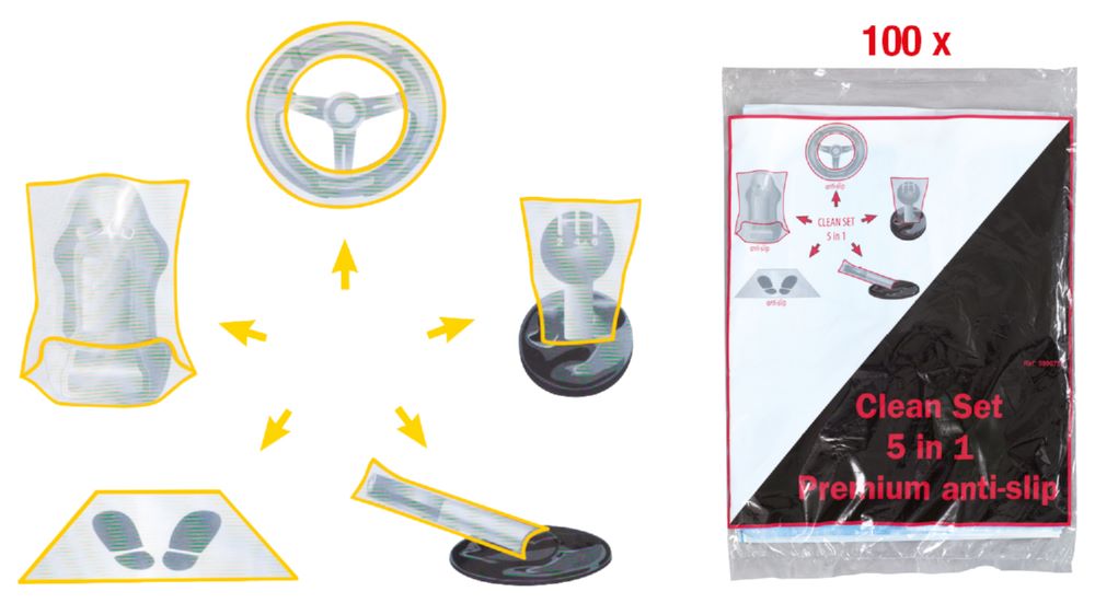 Produktbild KS Tools PKW Innenraum Schoner Set 5 in 1 PKW 100 Pack bild 7