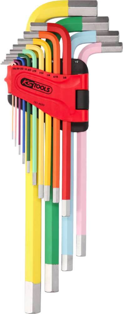 Produktbild KS Tools Innensechskant Winkelstiftschlüsselsatz extra lang 14 Teile Zoll