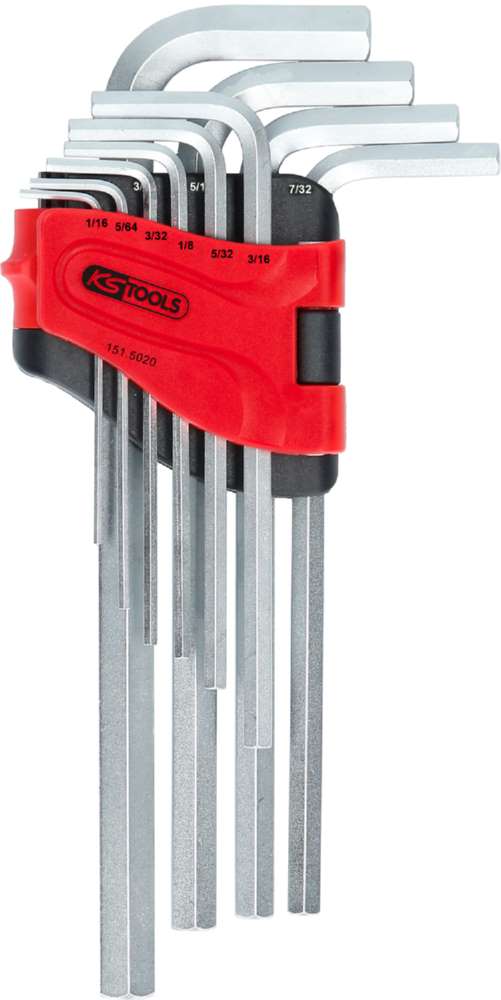 Produktbild KS Tools Innensechskant Winkelstiftschlüsselsatz lang 10 Teile Zoll
