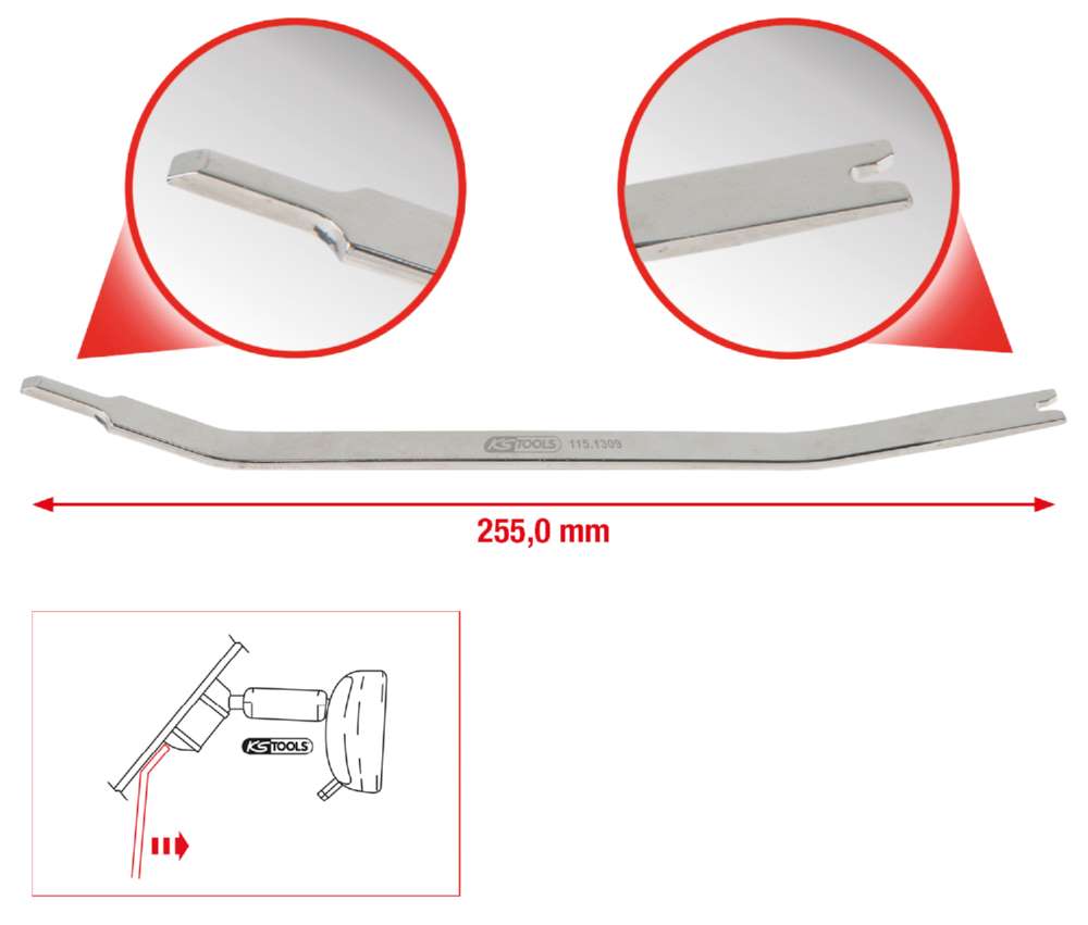 Produktbild KS Tools Innenspiegel Entriegelungswerkzeug für Ford Länge 255 mm