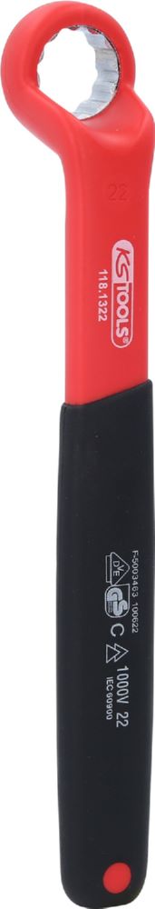 Produktbild KS Tools Isolierter Ringschlüssel gekröpft 22 mm