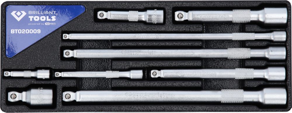 Produktbild Brilliant Tools Kippverlängerungssatz 1/4 Zoll + 3/8 Zoll + 1/2 Zoll 9 Teile