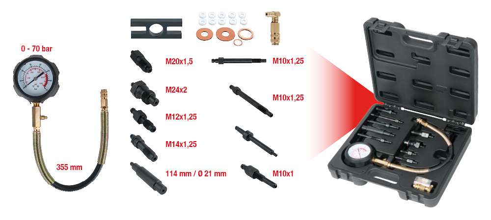 Produktbild KS Tools Kompressions Druckprüfgerät 13 Teile bild 2