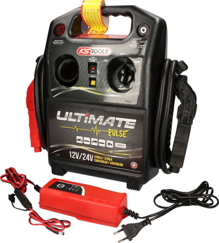 Produktbild KS Tools Starthilfegerät mobil 4700A und 3700A Kondensator Booster 12 Volt und 24 Volt
