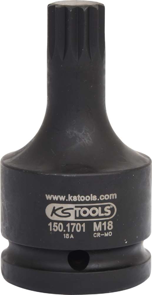 Produktbild KS Tools 3/4 Zoll Kraft Bit Stecknuss für Vielzahn XZN® Schrauben kurz bild 1