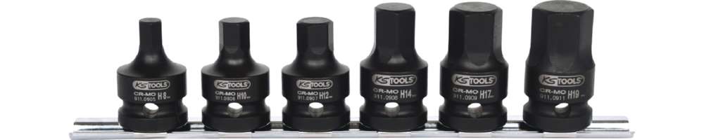 Produktbild KS Tools 1/2 Zoll Kraft-Bit-Stecknuss-Satz kurz 6 Teile