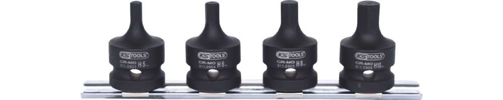 Produktbild KS Tools 1/2 Zoll Kraft-Bit-Stecknuss-Satz kurz 4 Teile
