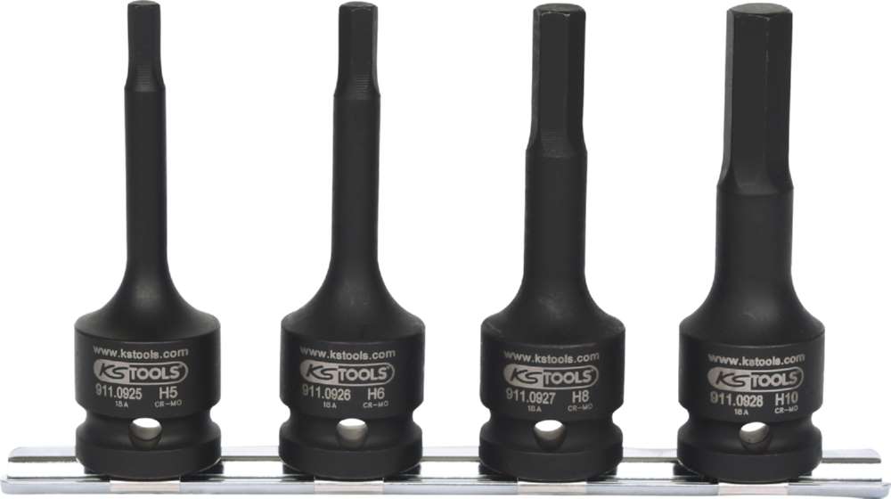 Produktbild KS Tools 1/2 Zoll Kraft-Bit-Stecknuss-Satz lang 4 Teile