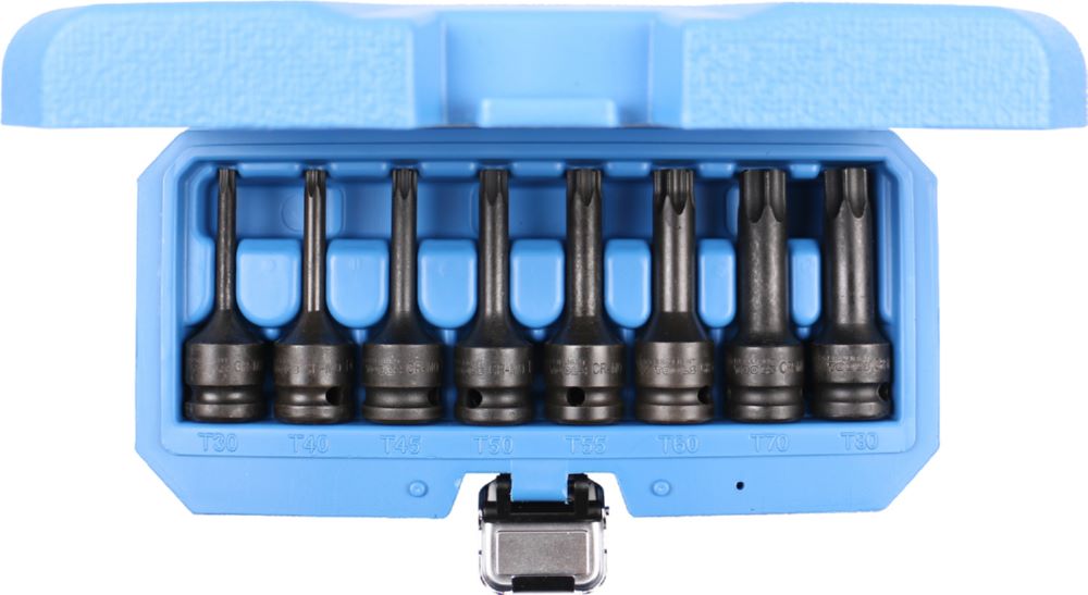 Produktbild Brilliant Tools Kraft Bit Stecknuss Satz 1/2 Zoll 8 Teile Torx T30 bis T80