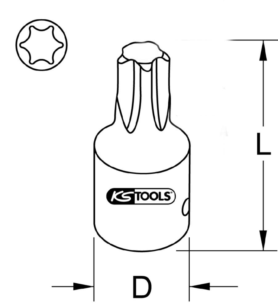 Produktbild KS Tools 1/2 Zoll Kraft-Bit-Stecknuss Torx kurz T30 bild 4