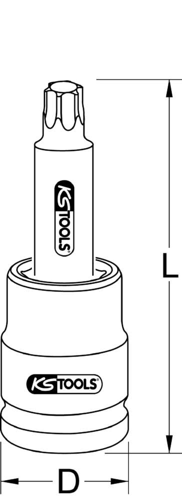 Produktbild KS Tools 3/4 Zoll Kraft-Bit-Stecknuss Torx lang T60 Gesamtlänge 140 mm bild 2