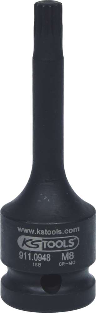 Produktbild KS Tools 1/2 Zoll Kraft-Bit-Stecknuss Vielzahn lang M8 bild 6