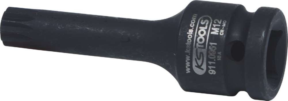 Produktbild KS Tools 1/2 Zoll Kraft-Bit-Stecknuss Vielzahn lang M12 bild 2