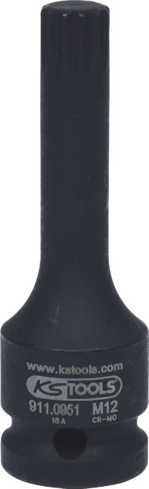 Produktbild KS Tools 1/2 Zoll Kraft-Bit-Stecknuss Vielzahn lang M12 bild 6