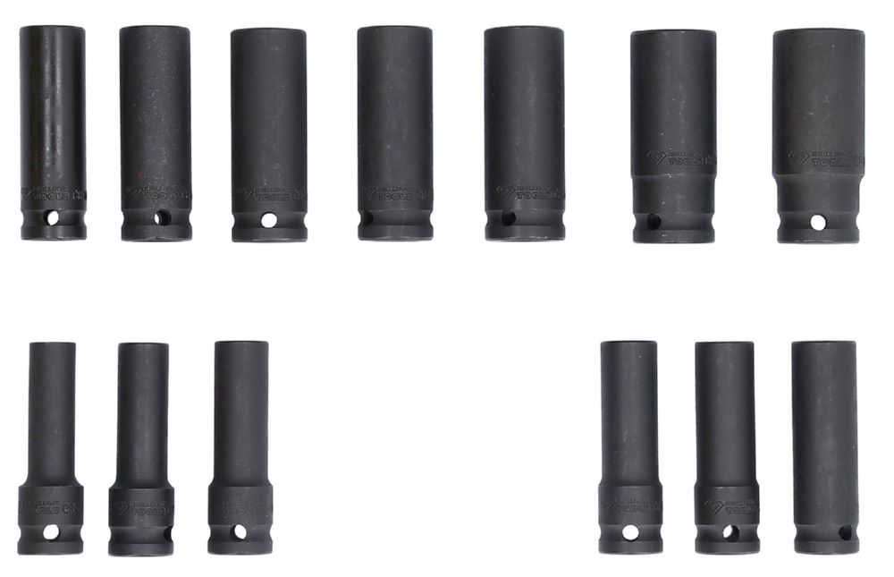 Produktbild Brilliant Tools Kraftstecknuss Satz 1/2 Zoll Sechskant 13 Teile lang 10 bis 24 mm bild 3