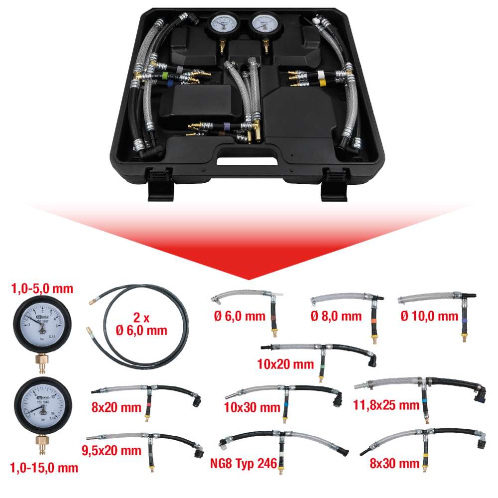 Produktbild KS Tools Kraftstoff Niederdruck Diagnose Satz 14 Teile bild 5