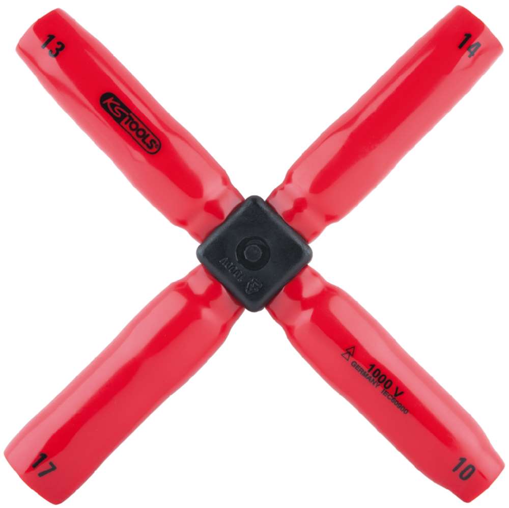Produktbild KS Tools Kreuzschlüssel mit Schutzisolierung 10 x 13 x 14 x 17 mm