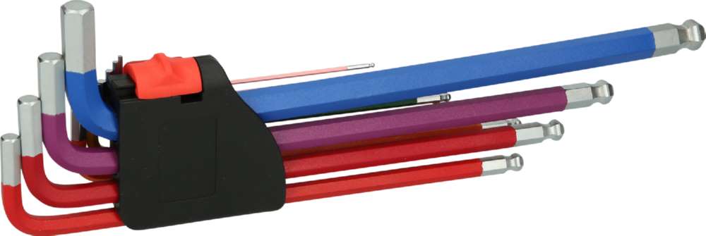 Produktbild KS Tools Winkelstiftschlüsselsatz Kugelkopf Innensechskant extra lang 9 Teile Zoll bild 6