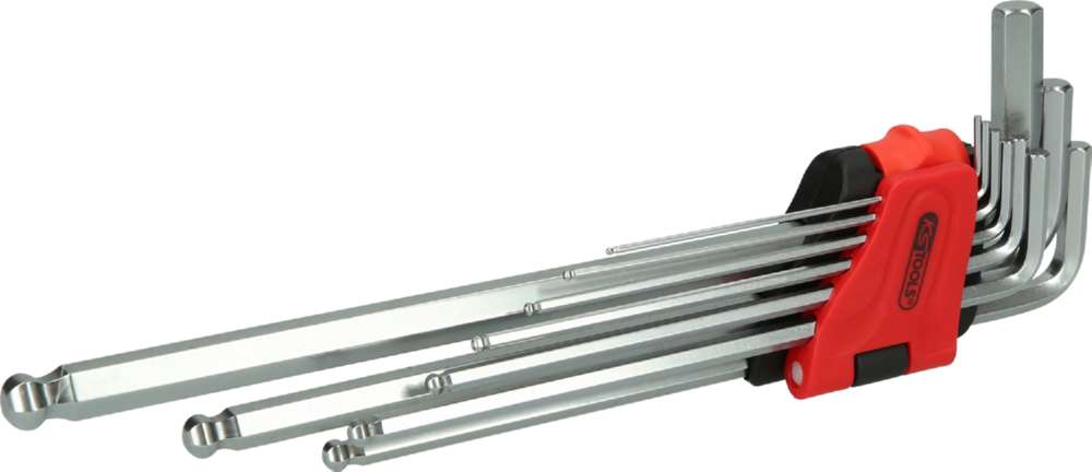 Produktbild KS Tools Winkelstiftschlüsselsatz Kugelkopf Innensechskant XL 10 Teile Zoll bild 2