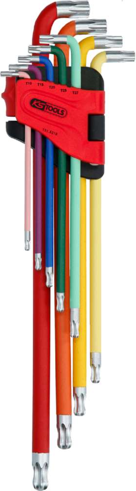 Produktbild KS Tools Winkelstiftschlüsselsatz Torx Kugelkopf extra lang 9 Teile