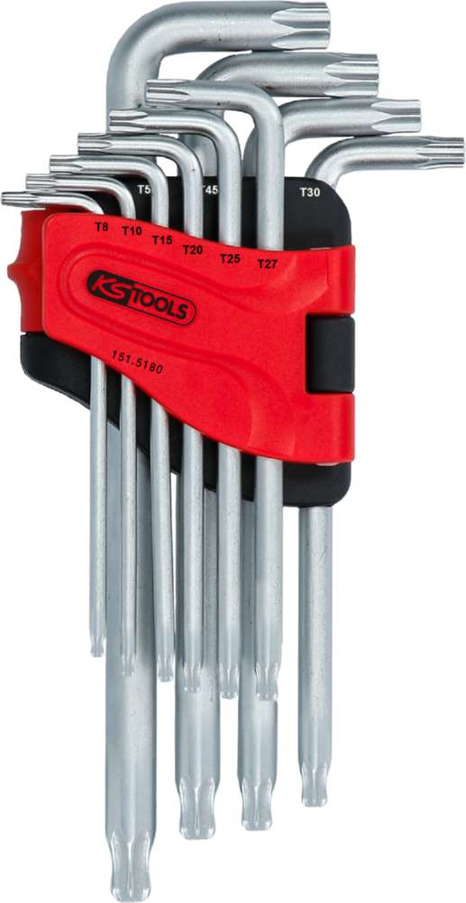 Produktbild KS Tools Winkelstiftschlüsselsatz Torx Kugelkopf lang 10 Teile