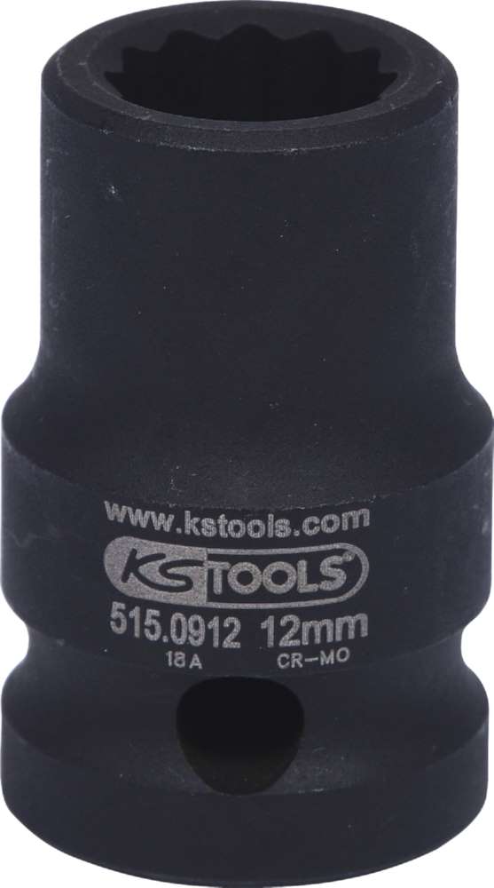 Produktbild KS Tools 1/2 Zoll 12-kant-Kraft-Stecknuss kurz 12 mm Gesamtlänge 38 mm bild 6